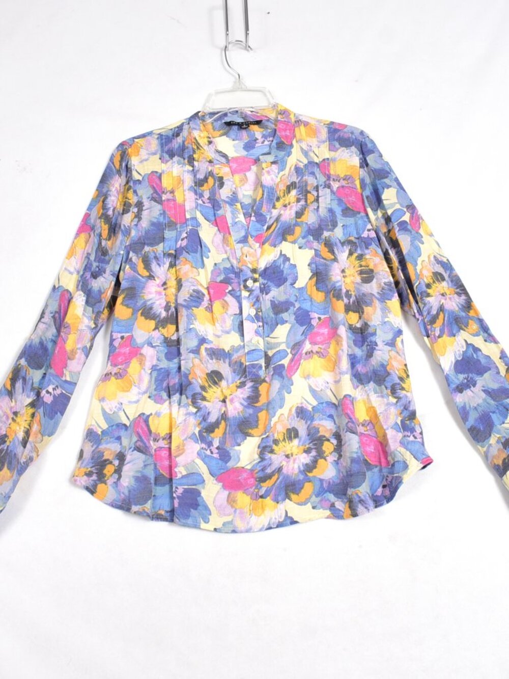 Zac and Rachel Women's Size S Floral Print Colorful Long Sleeve Top Blouse